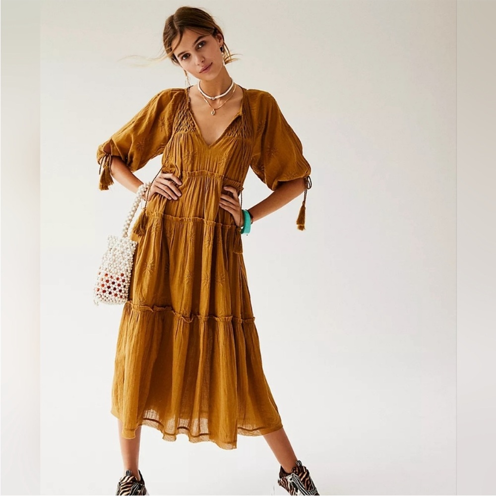 Free People Amber Tiered Midi Dress